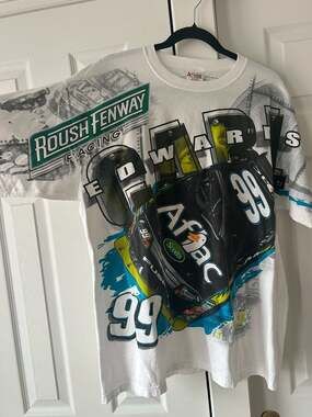 Chase Authentics Carl Edwards #99 Aflac Roush Fenway Racing AOP T-Shirt Size XL